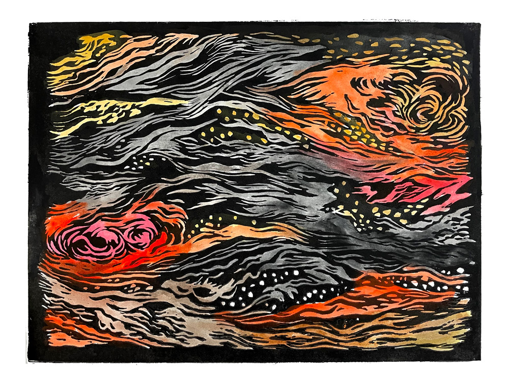 Smoke on the Water print by Libby Blainey